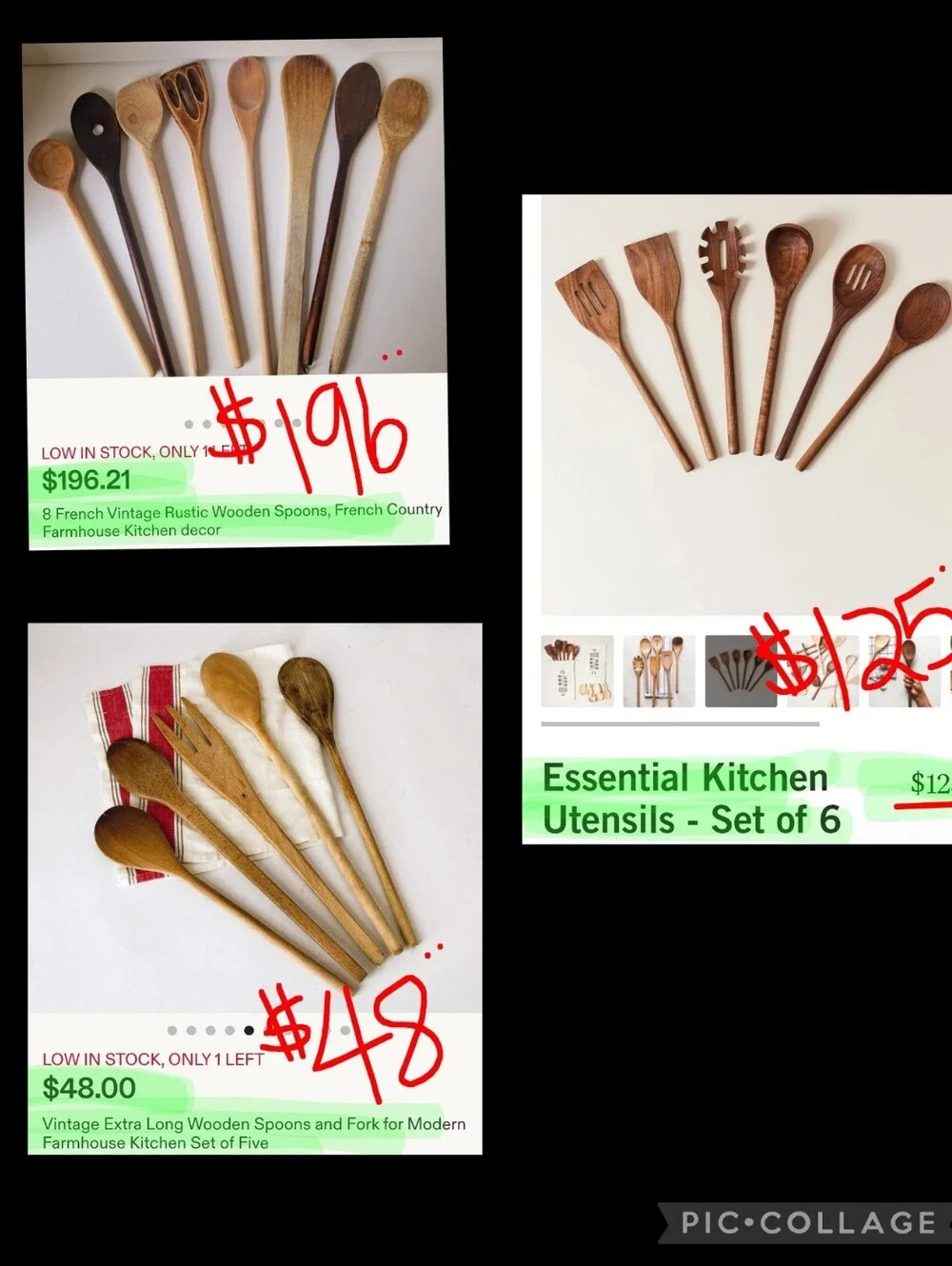 Large Collection Vintage/Antique Wooden Utensils - 16 Pieces!!